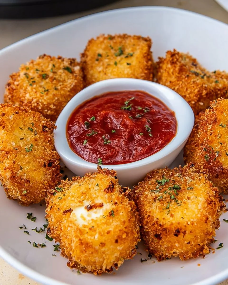 Delicious air fried Babybel cheese ready to be enjoyed as a snack.