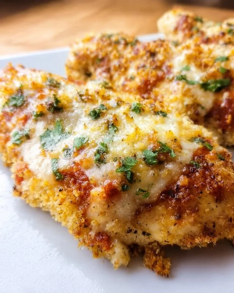 Baked Mexican chicken served with spices and garnished with fresh herbs