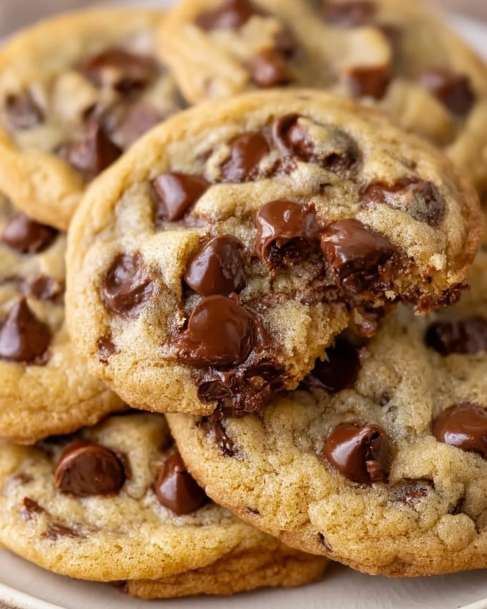Delicious chocolate chip cookies freshly baked with gooey chocolate chunks