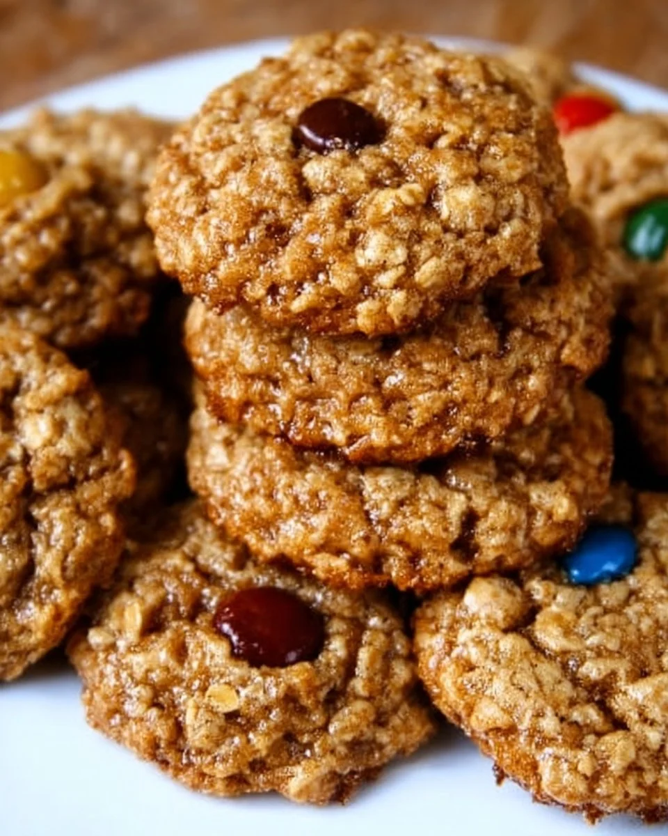 Freshly baked delicious oatmeal cookies on a plate