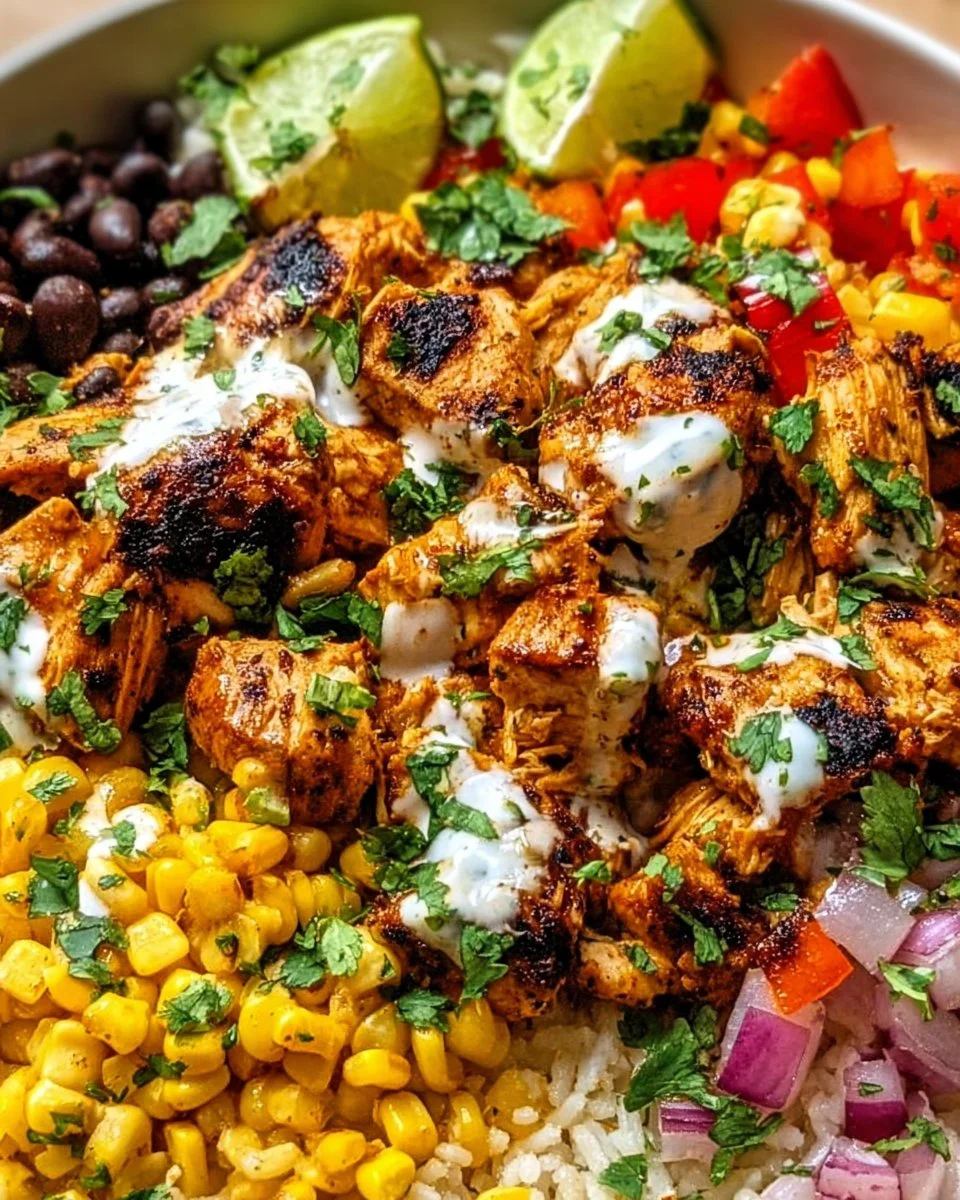 Delicious Easy Street Corn Chicken Bowl with fresh ingredients