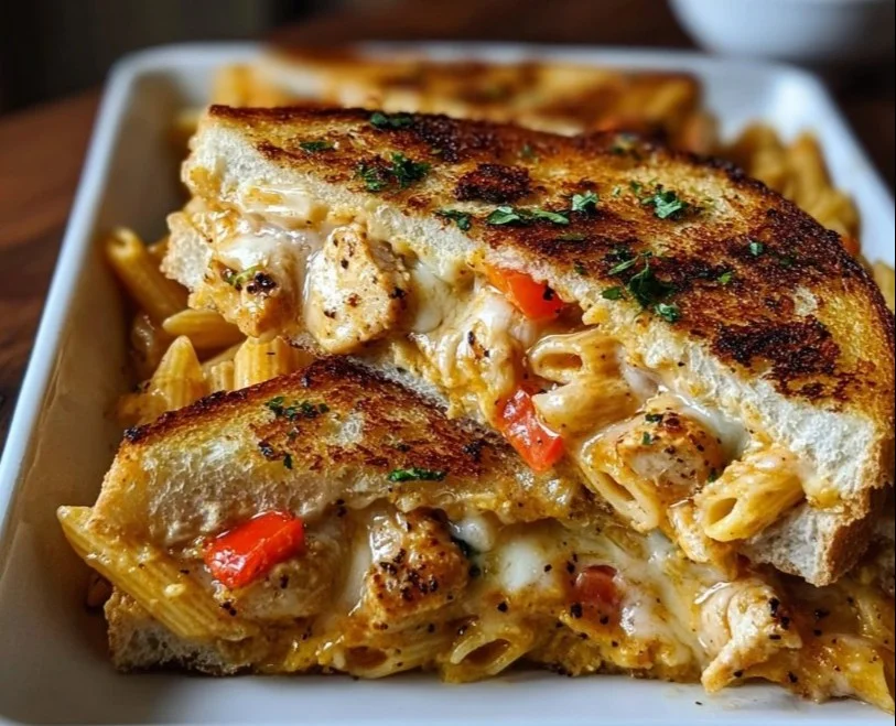 Honey Pepper Chicken Panini Pasta dish with colorful ingredients served in a bowl.