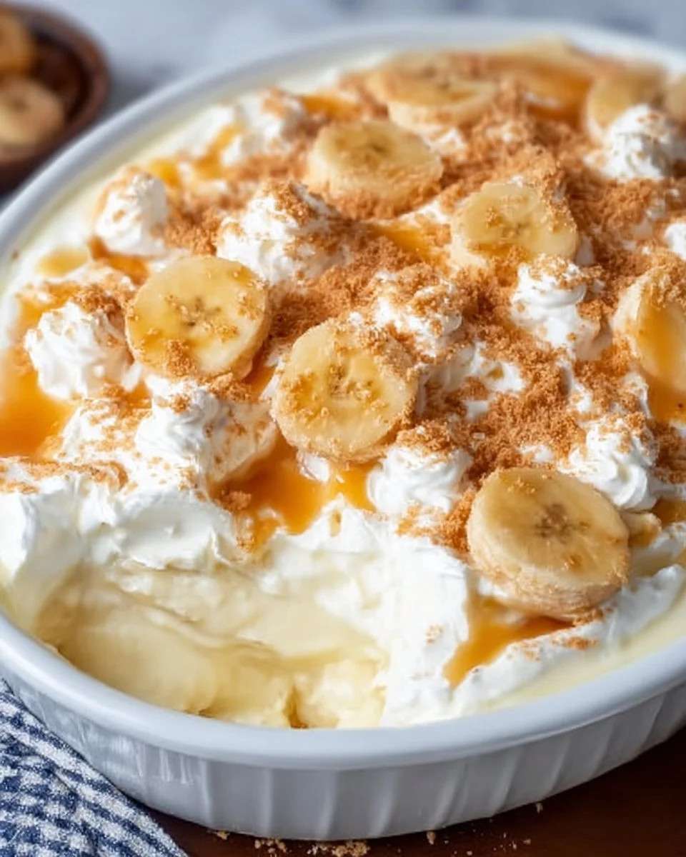 Delicious Magnolia banana pudding served in a bowl with vanilla wafers and bananas