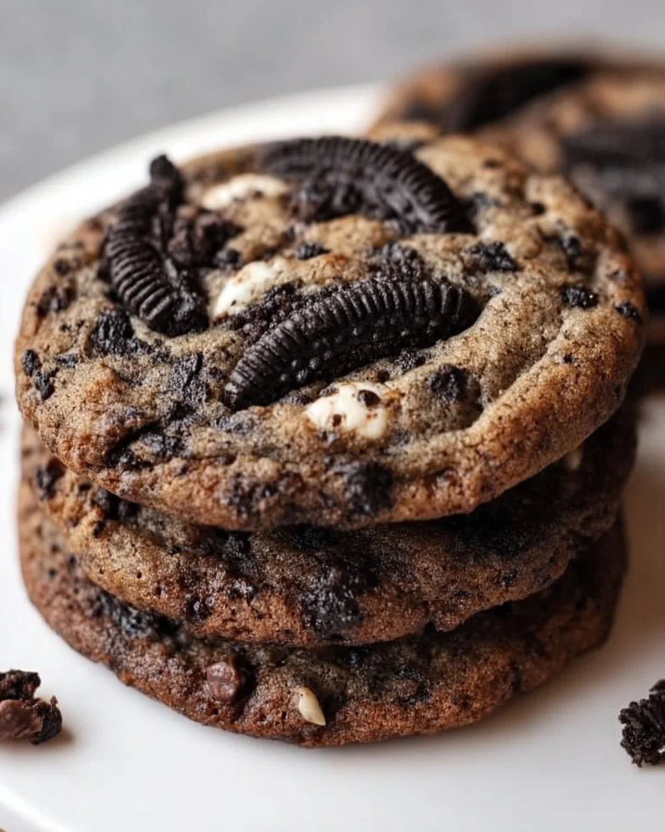 Delicious Oreo chocolate chip cookies on a plate