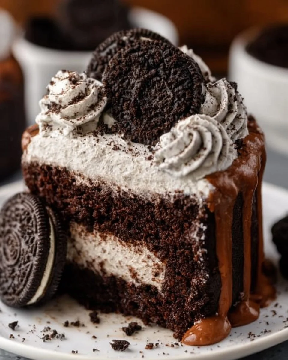 Delicious Oreo frosting spread on chocolate cupcakes