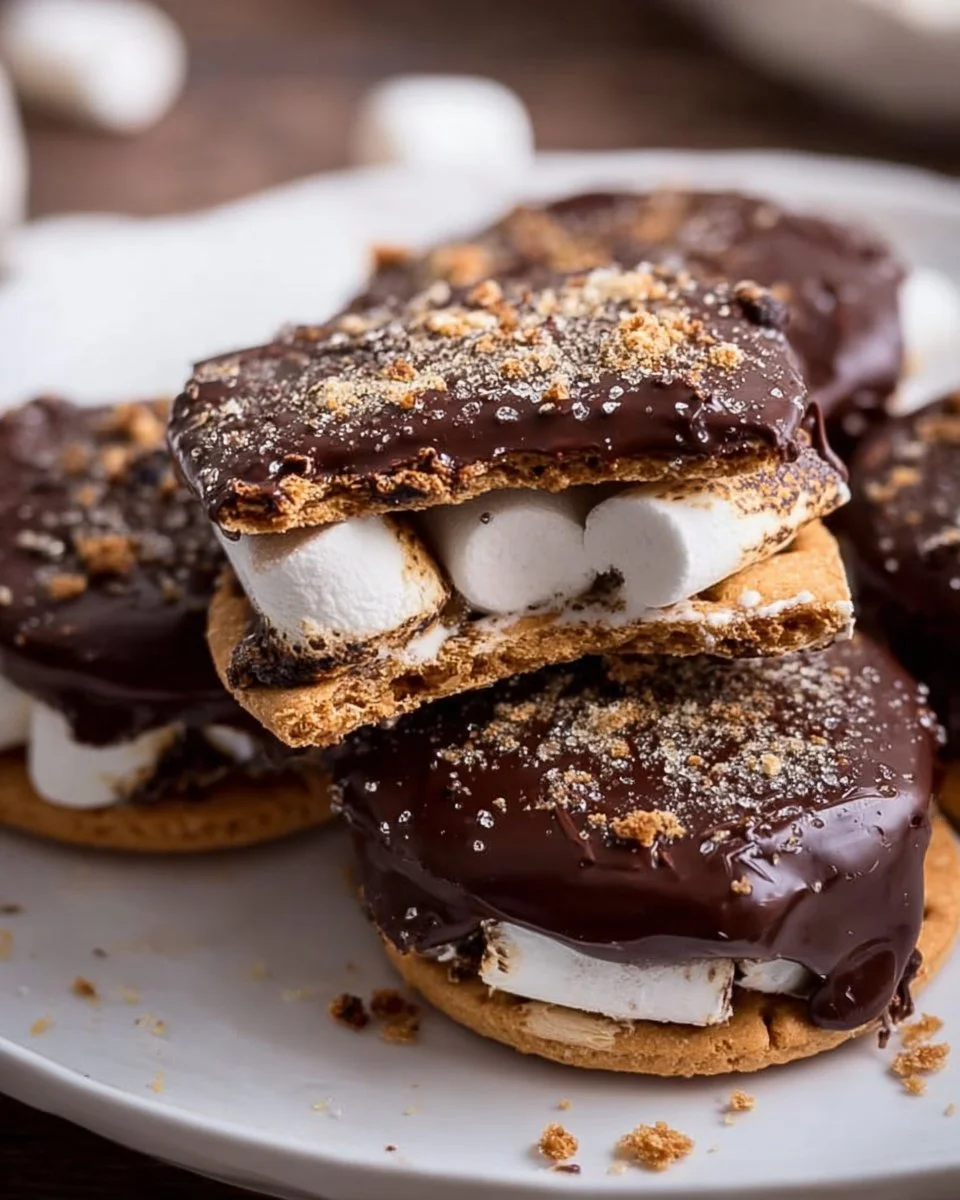 Delicious S’mores Cracker Cookies on a plate, ready to enjoy.