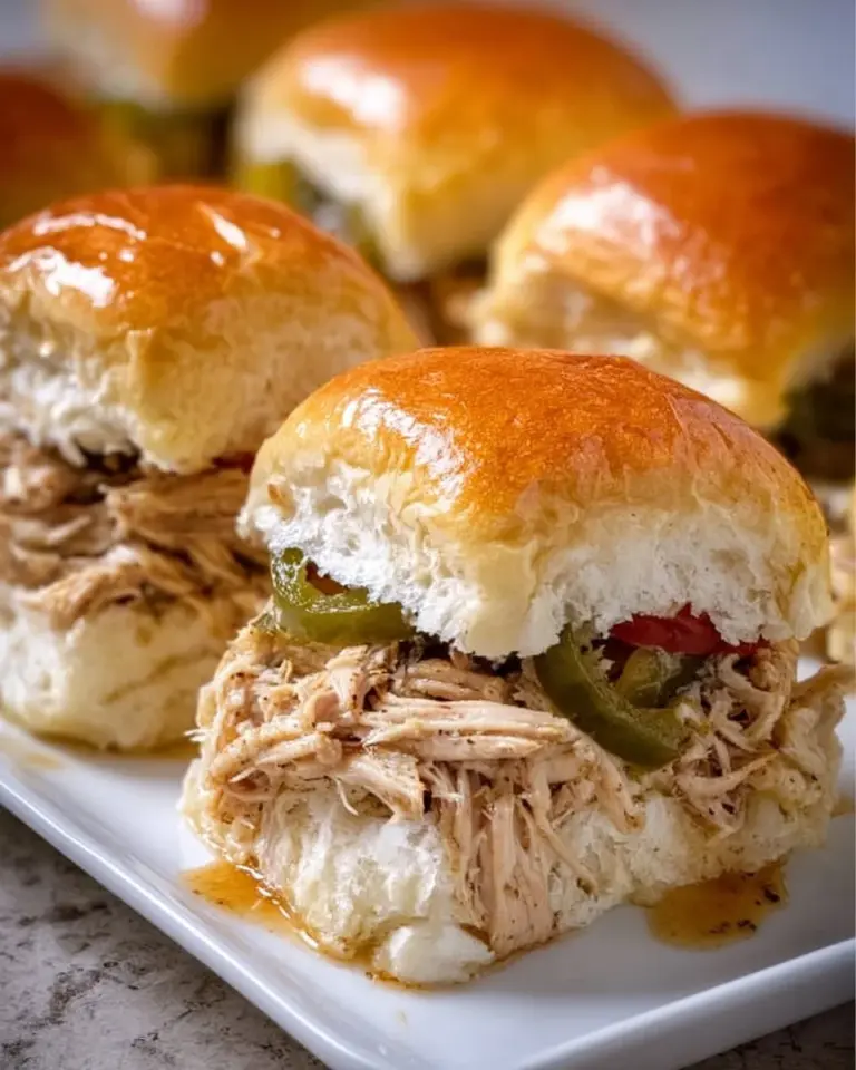 Delicious Chicken Philly Sliders with melted cheese and fresh vegetables