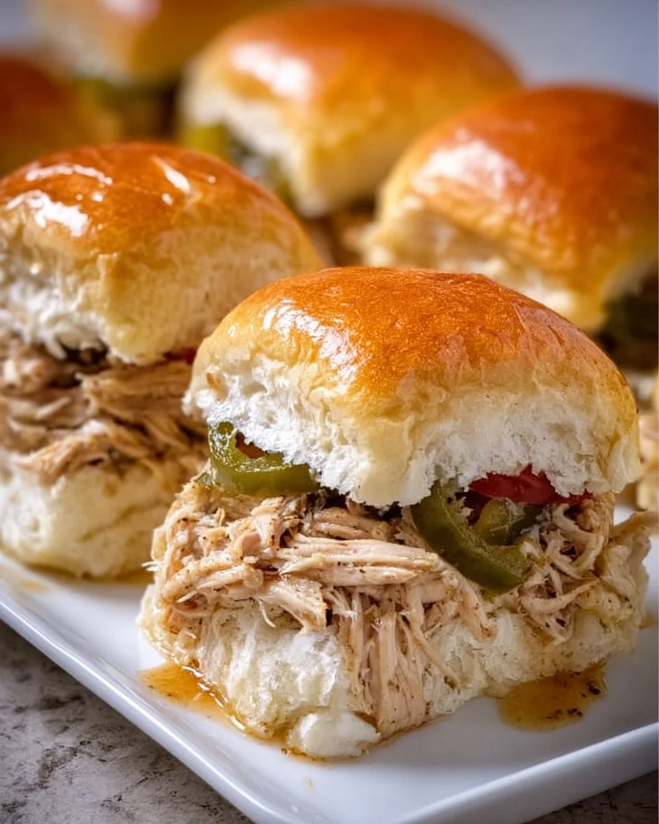 Delicious Chicken Philly Sliders with melted cheese and fresh vegetables