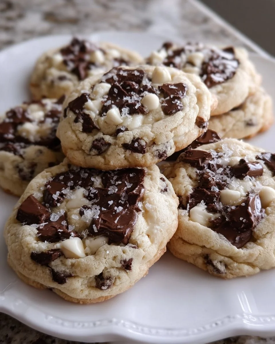 Delicious chocolate chip cheesecake cookies fresh out of the oven.