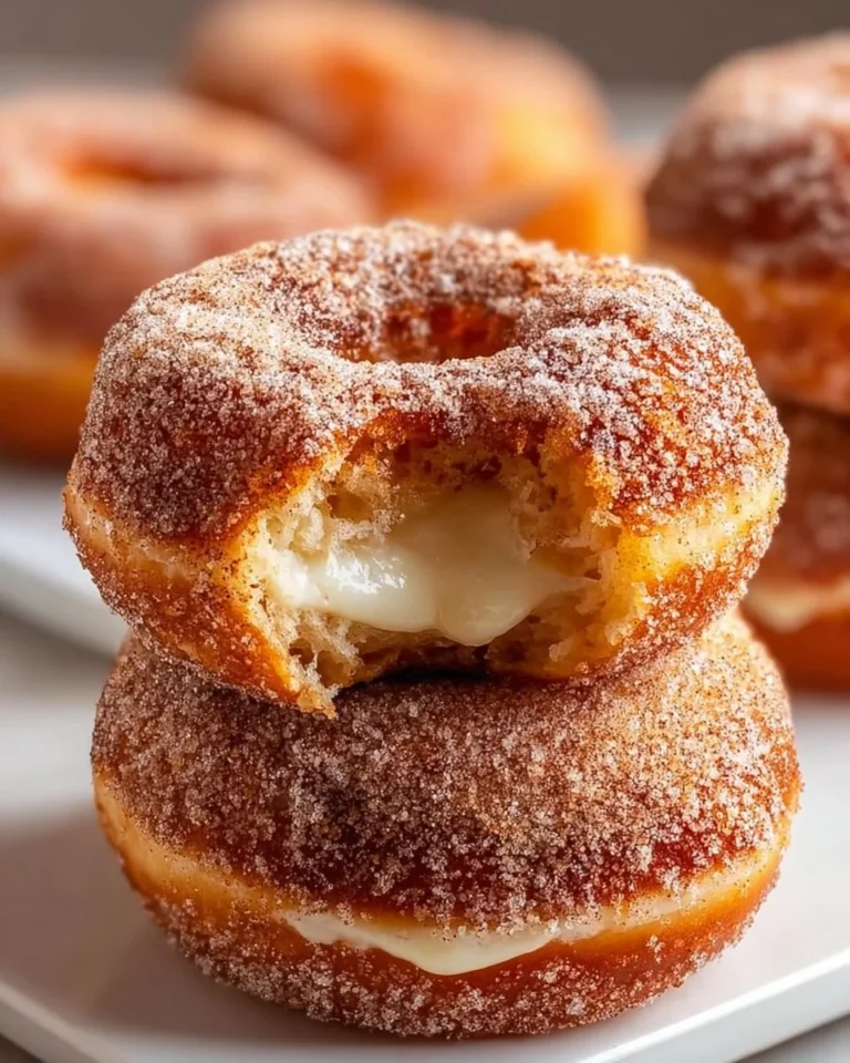 Cinnamon kissed cheesecake donut cookies on a rustic wooden table.