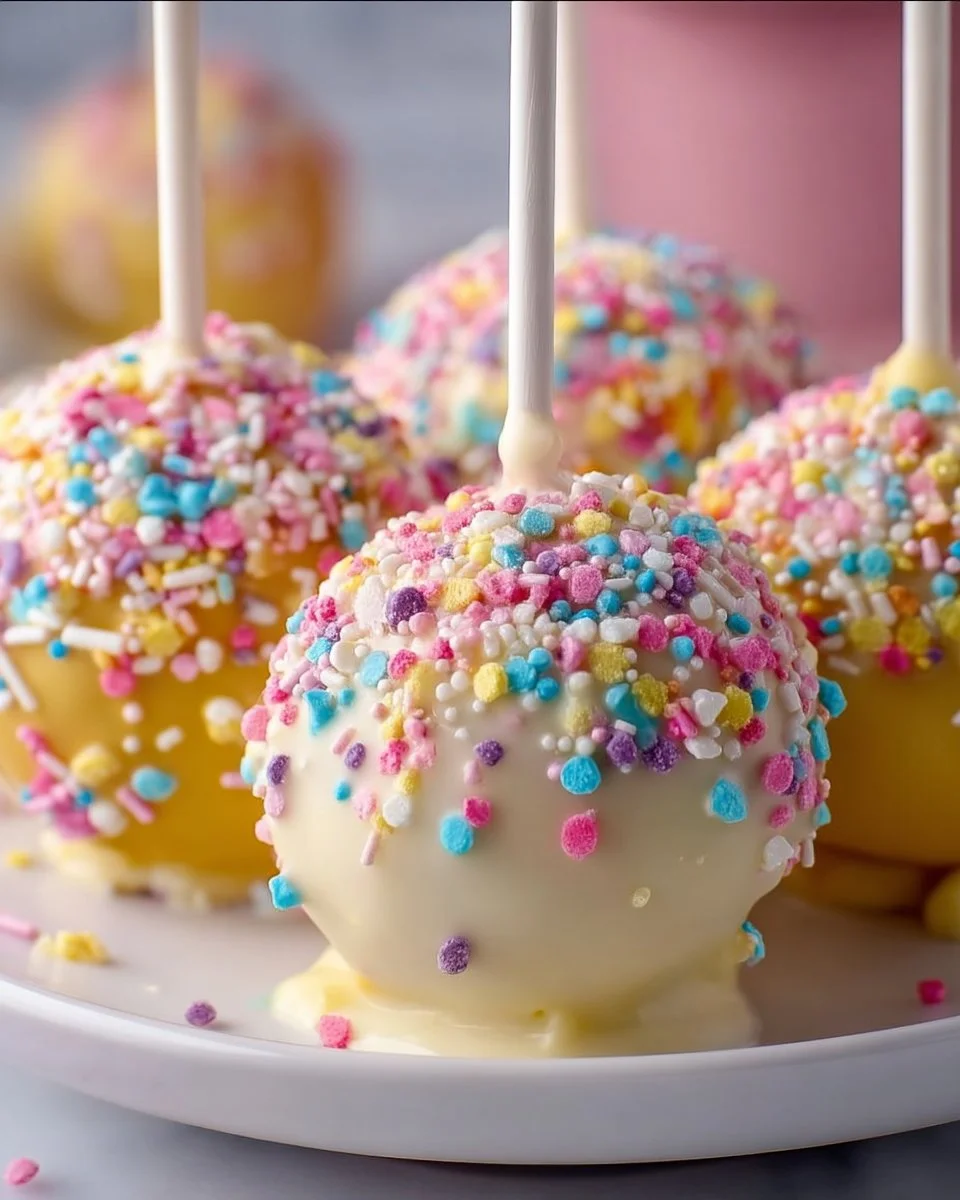 Colorful Easy Easter Funfetti Cake Pops decorated for the holiday
