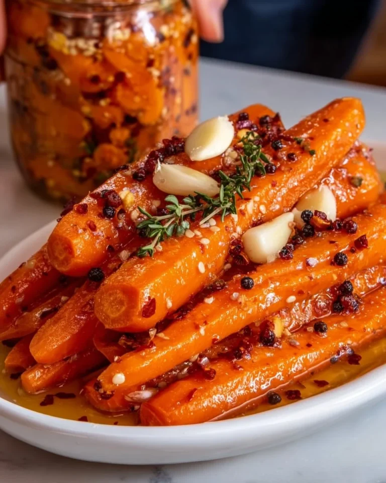 Jars of hot honey pickled carrots with vibrant colors and spices