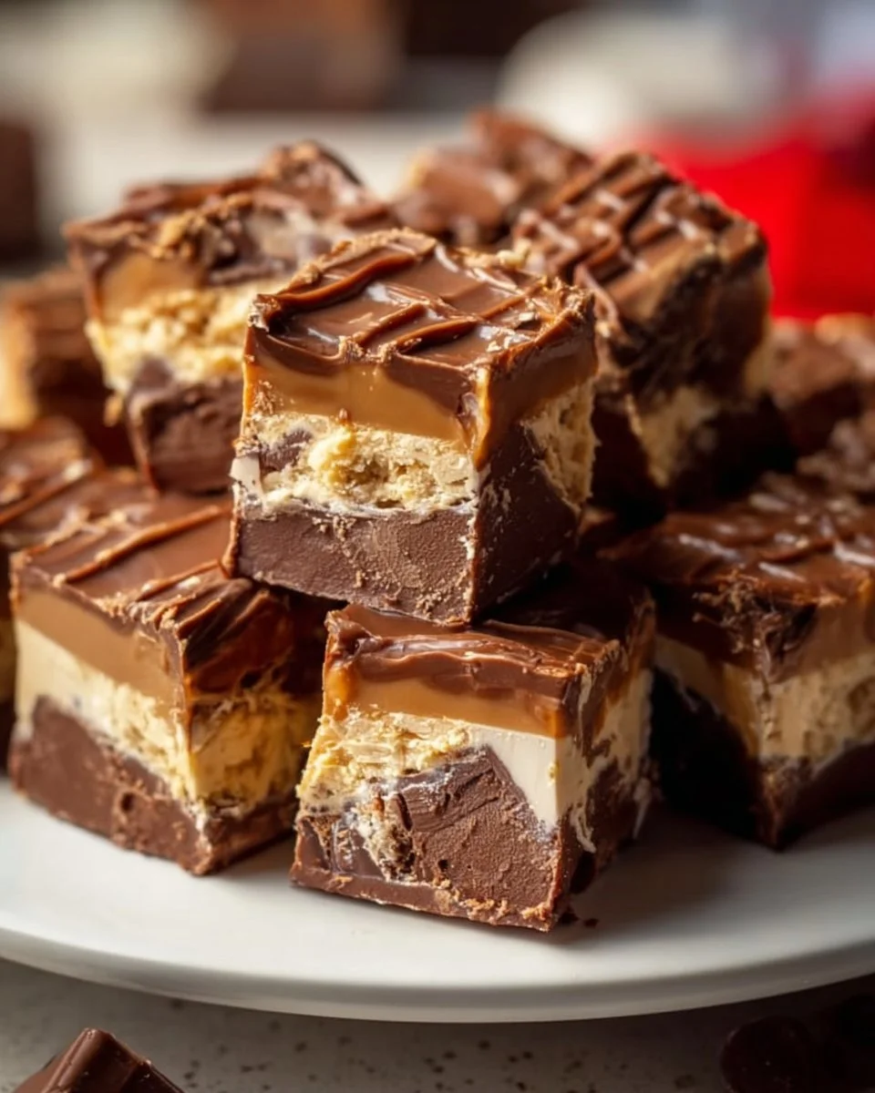 Delicious Kit Kat Fudge dessert with chocolate pieces and a rich texture.