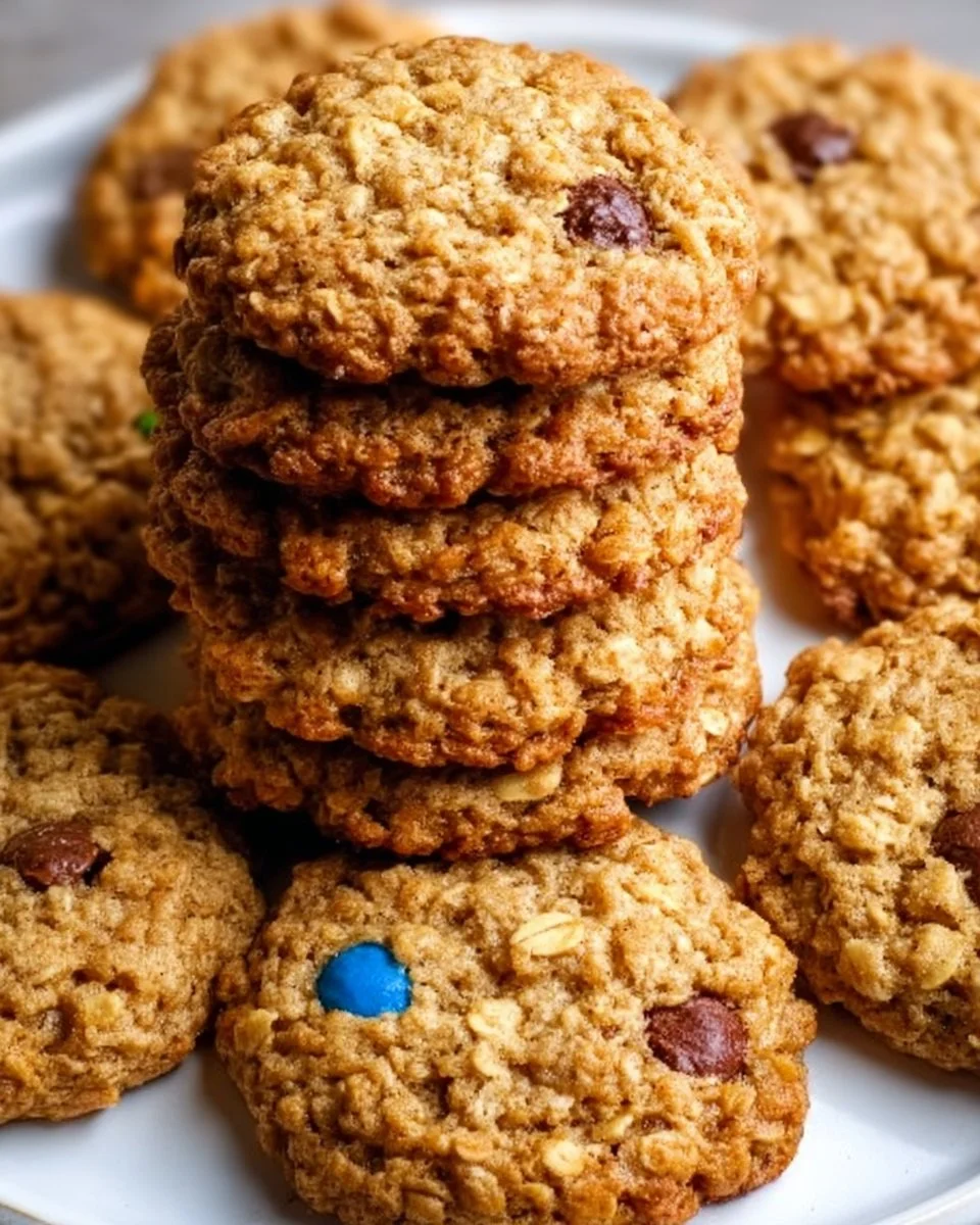 Delicious homemade oatmeal cookies on a cooling rack.