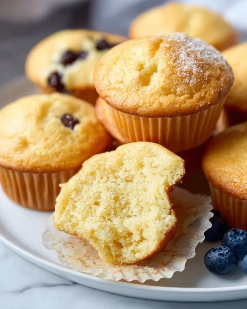 Delicious pancake muffins served on a plate