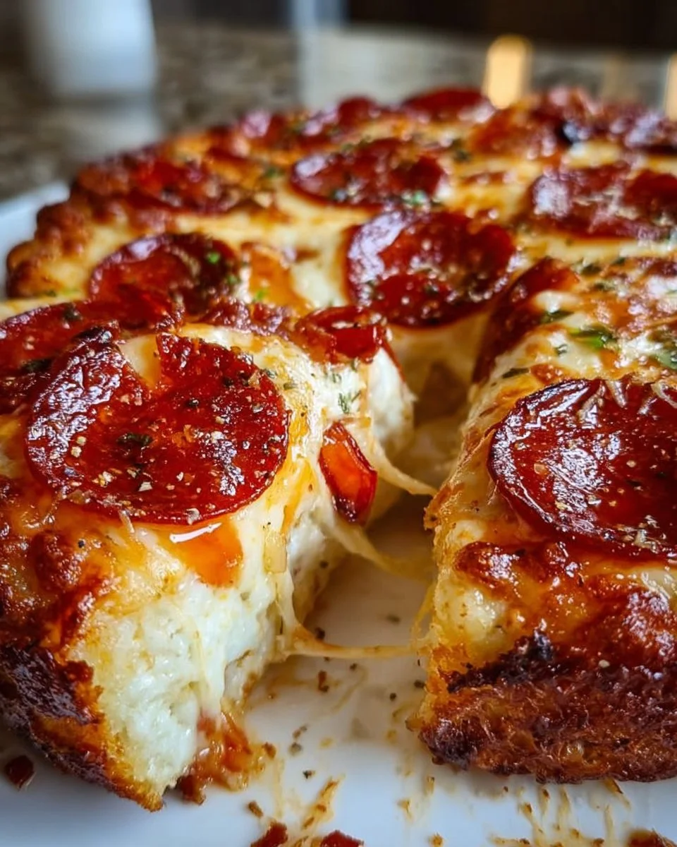 Delicious Pizza Cottage Cheese Bake served on a plate