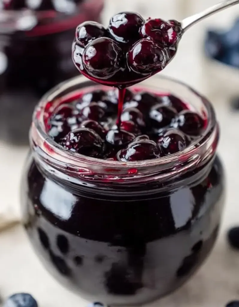 Easy blueberry pie filling made with fresh blueberries and sugar