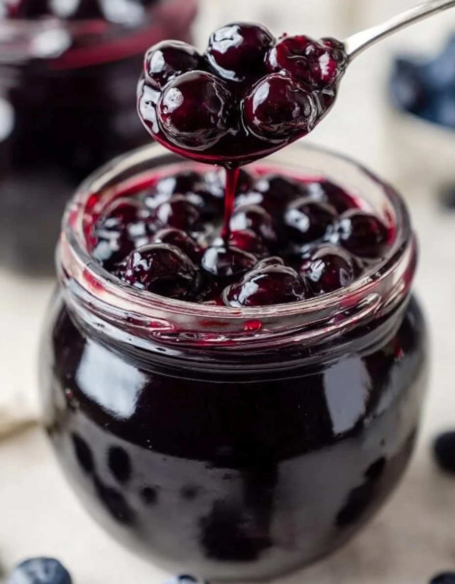 Easy blueberry pie filling made with fresh blueberries and sugar