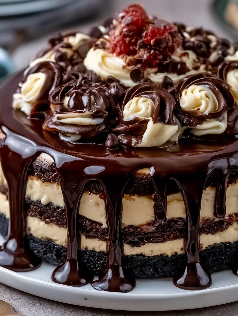 Brownie-Käsekuchen- Geburtstagstorte