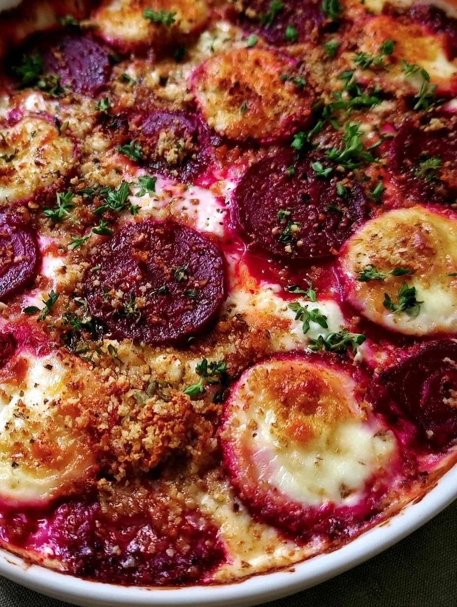 Cremiges Rote Bete Gratin mit Ziegenkäse