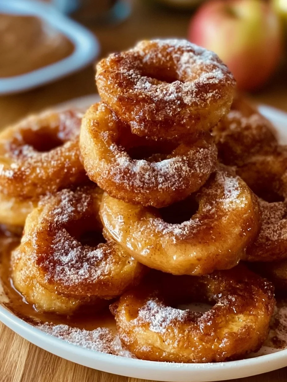 Frittierte Apfelringe mit Zimt