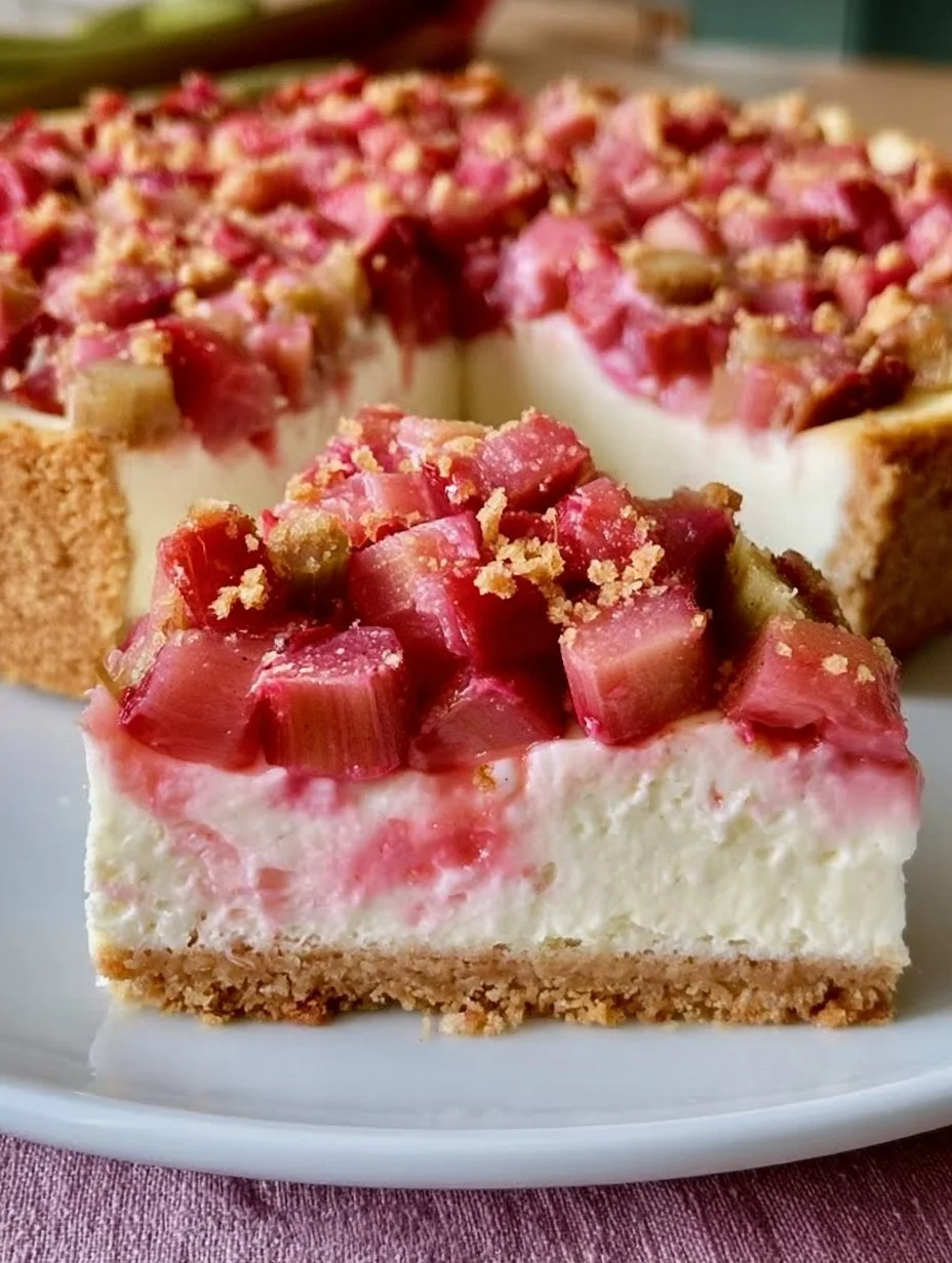 Joghurt-Käsekuchen mit Rhabarber