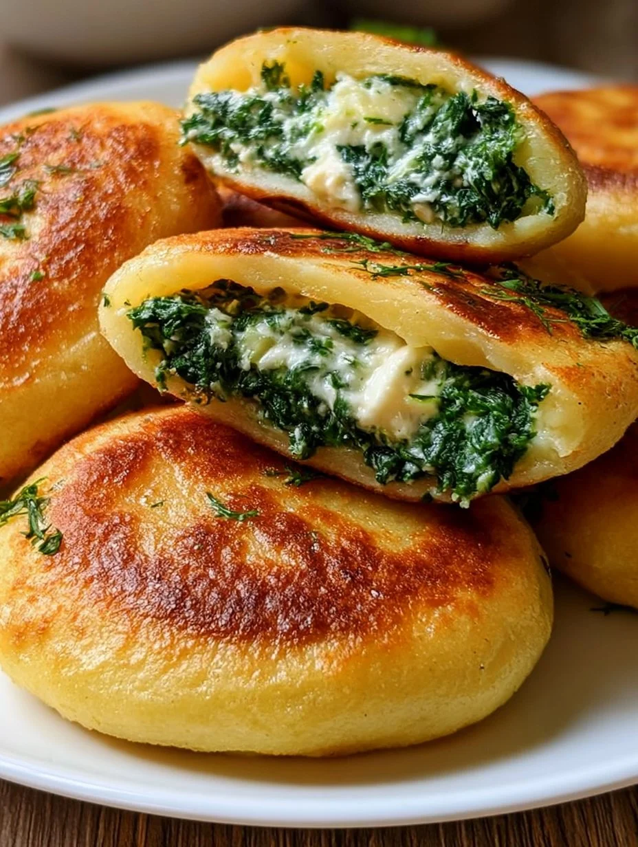 Kartoffeltaschen mit Frischkäse-Spinatfüllung