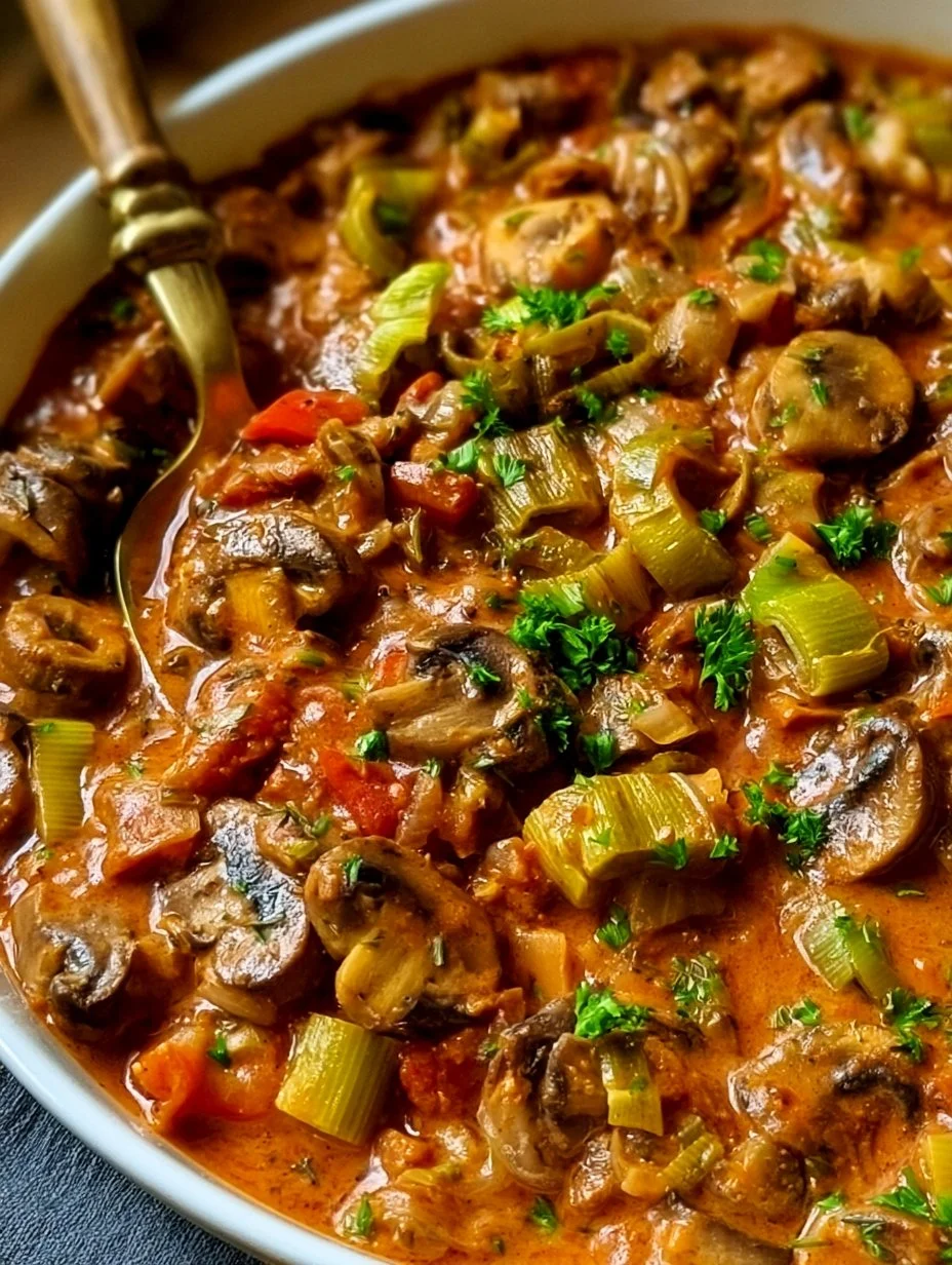 Veganes Lauch-Pilz-Gulasch