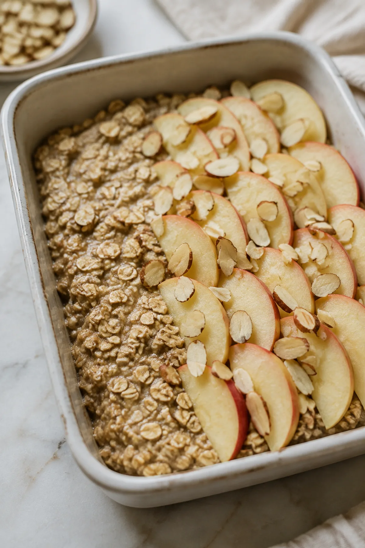Zubereitung von Apfel-Zimt-Porridge aus dem Ofen