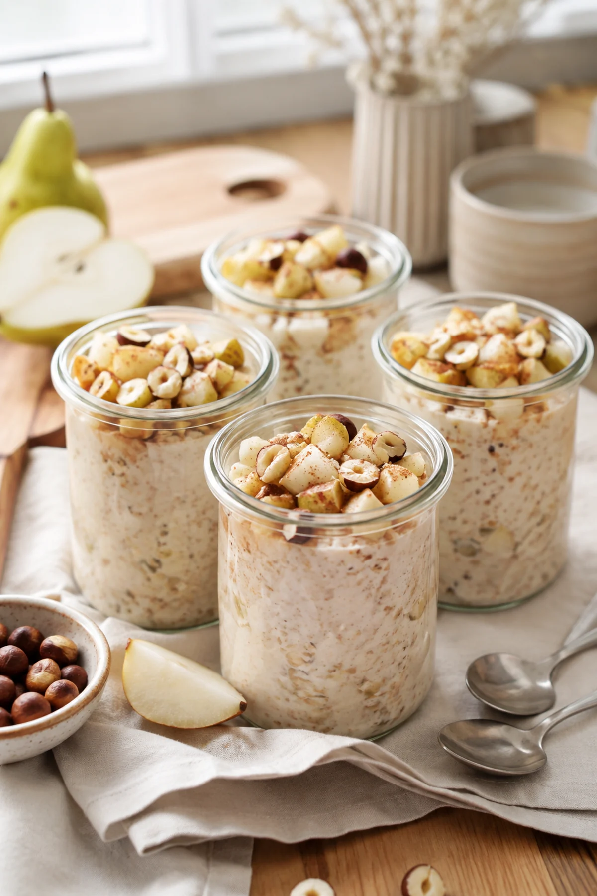 Cremige Birnen-Zimt-Overnight-Oats