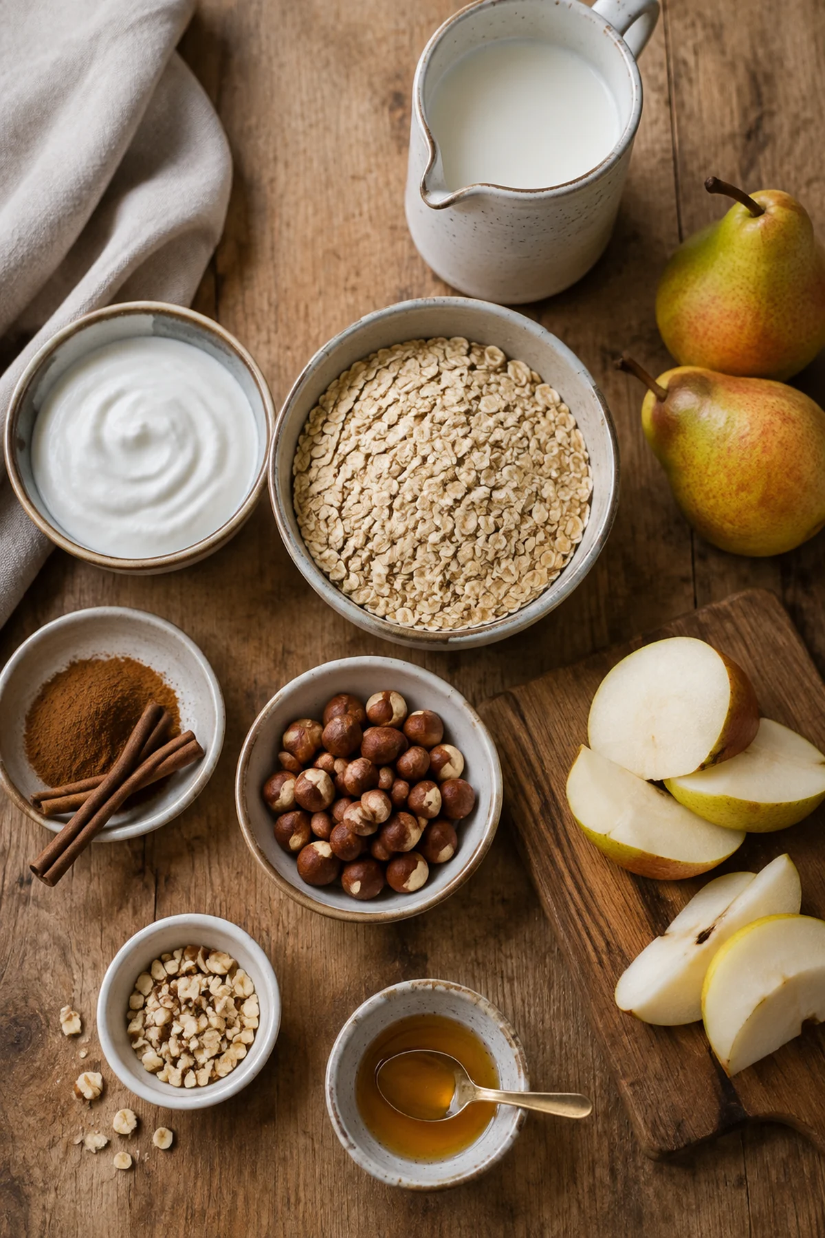 Zutaten für Cremige Birnen-Zimt-Overnight-Oats