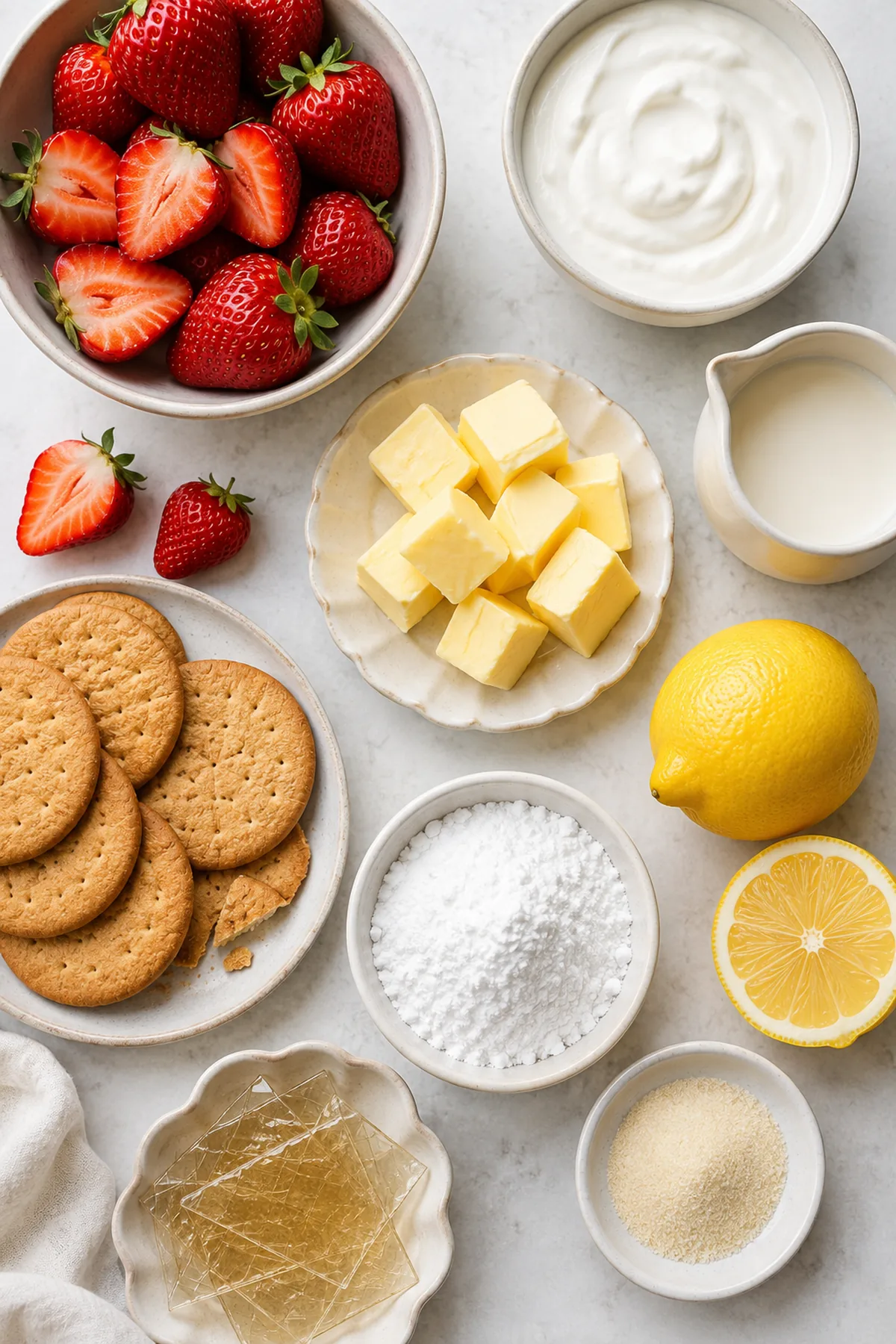 Zutaten für Erdbeer-Joghurt-Törtchen ohne Backen