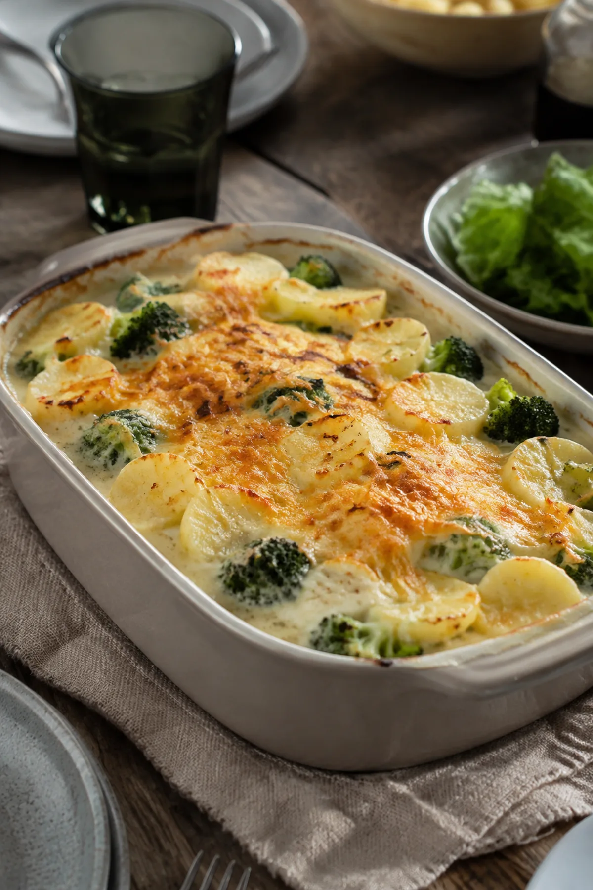 Kartoffel-Brokkoli-Auflauf mit Käse