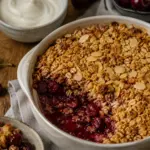 Kirsch-Mandel-Crumble mit Vanille – fertiges Gericht