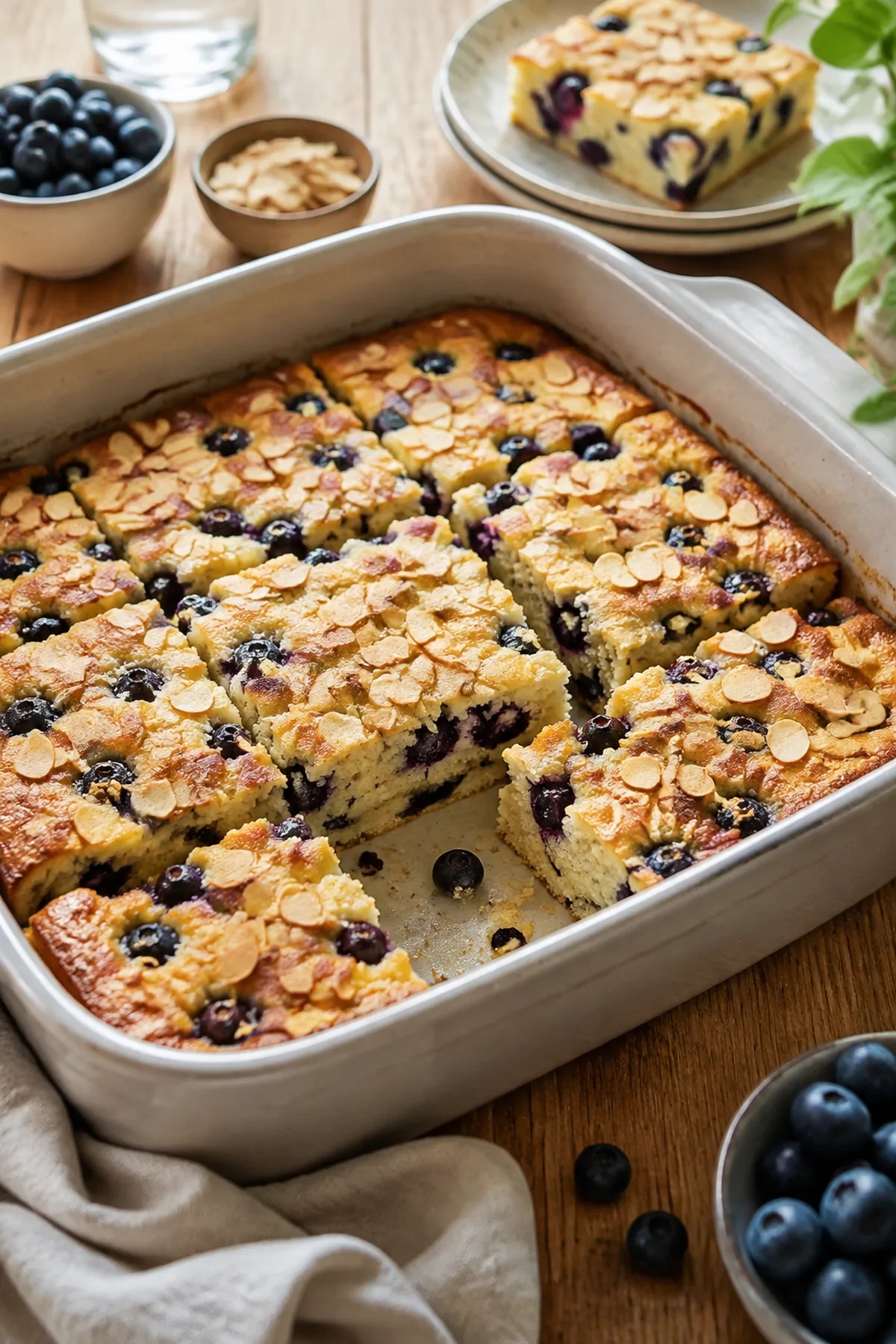 Quark-Hirse-Auflauf mit Heidelbeeren