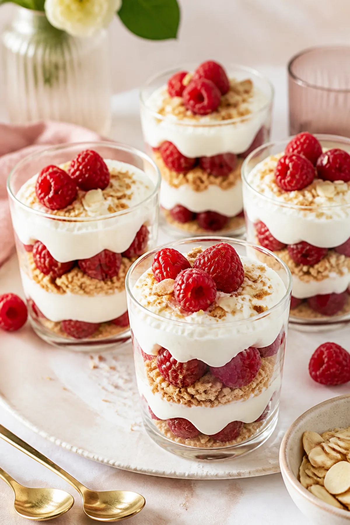 Vanille-Himbeer-Creme im Glas